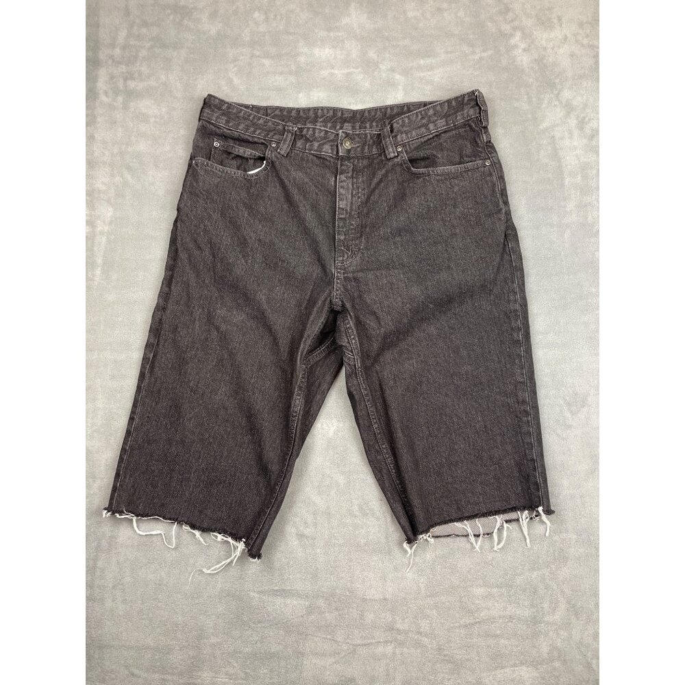 Men's Black Denim Cut-Off Shorts - Classic Casual